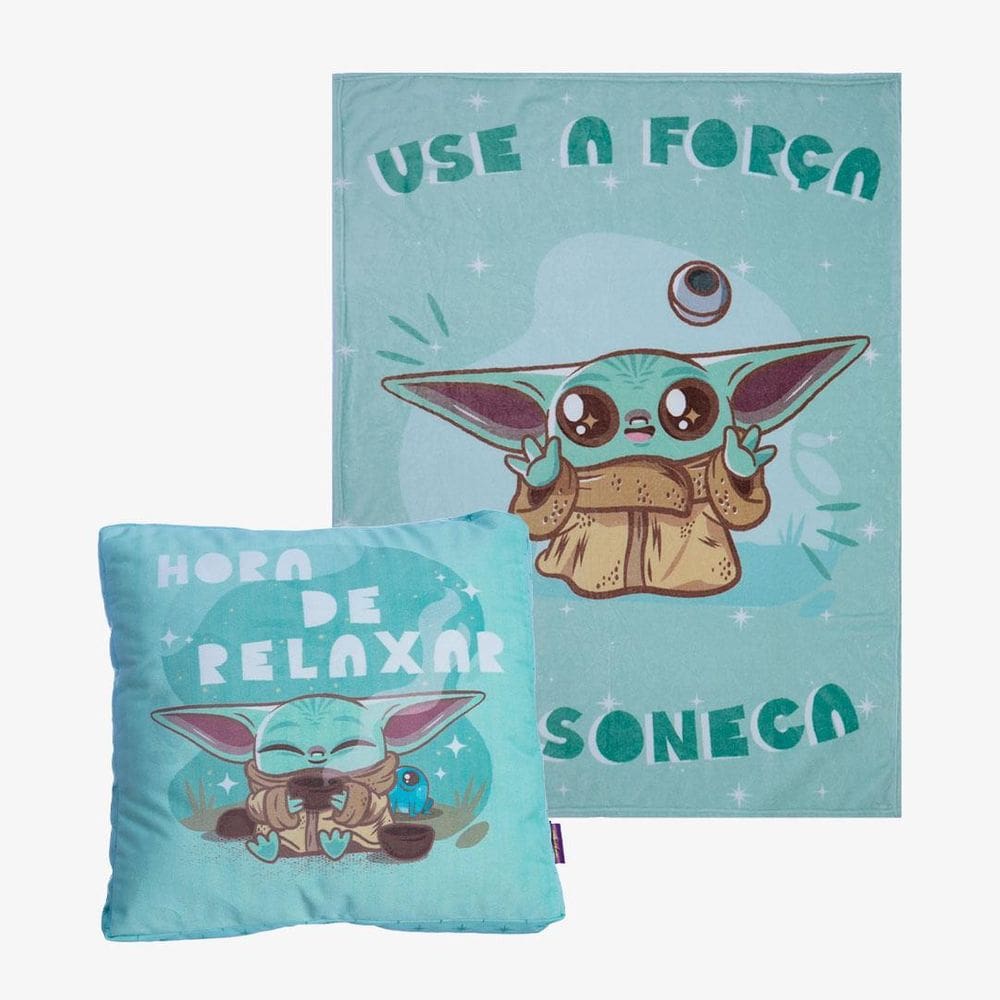 Almofada Com Manta Baby Yoda