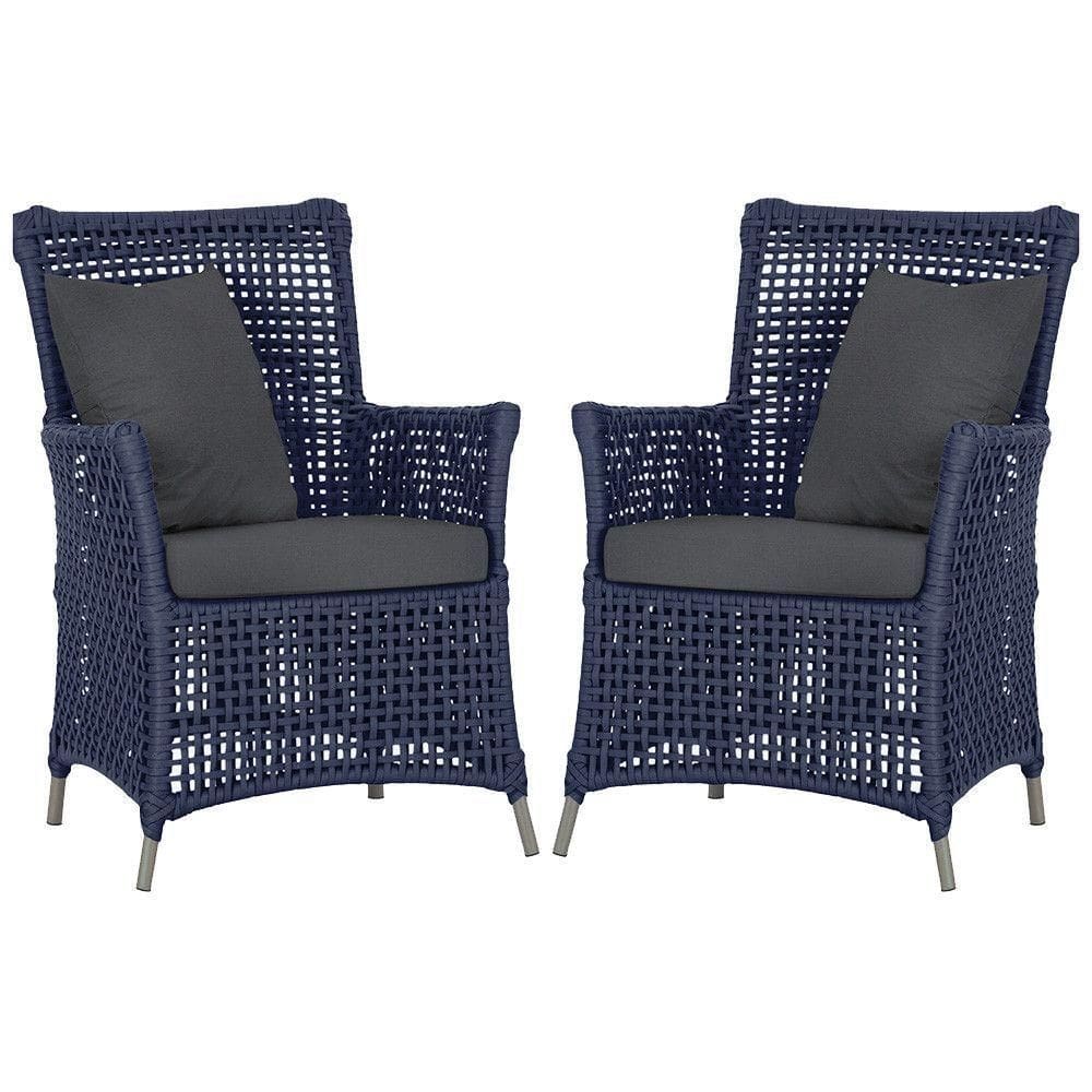 Poltronas Igapó Alumínio Micro Pintura Fendi Corda Náutica E Azul