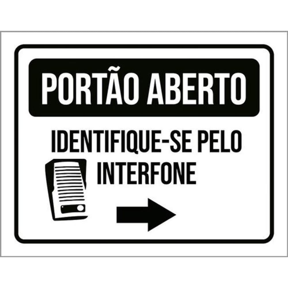 Kit 3 Placas Portão Averto Identifique-Se Pelo Interfone