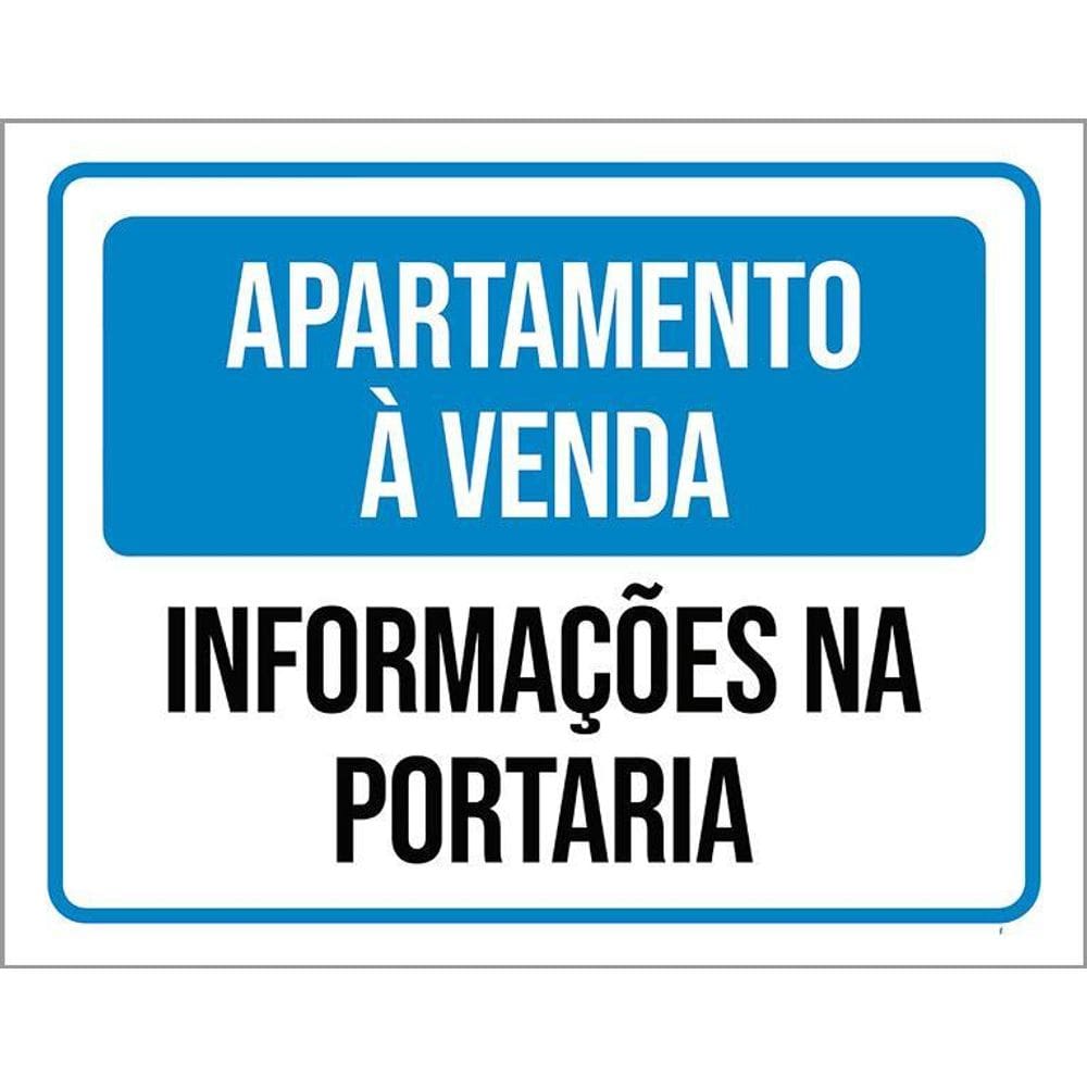 Placa Apartamento Informações Portaria 36X46