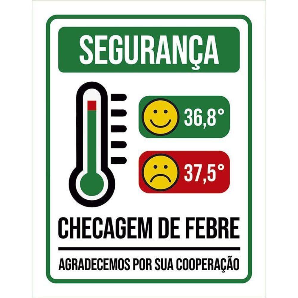 Placa Segurança Checagem De Febre 36X46