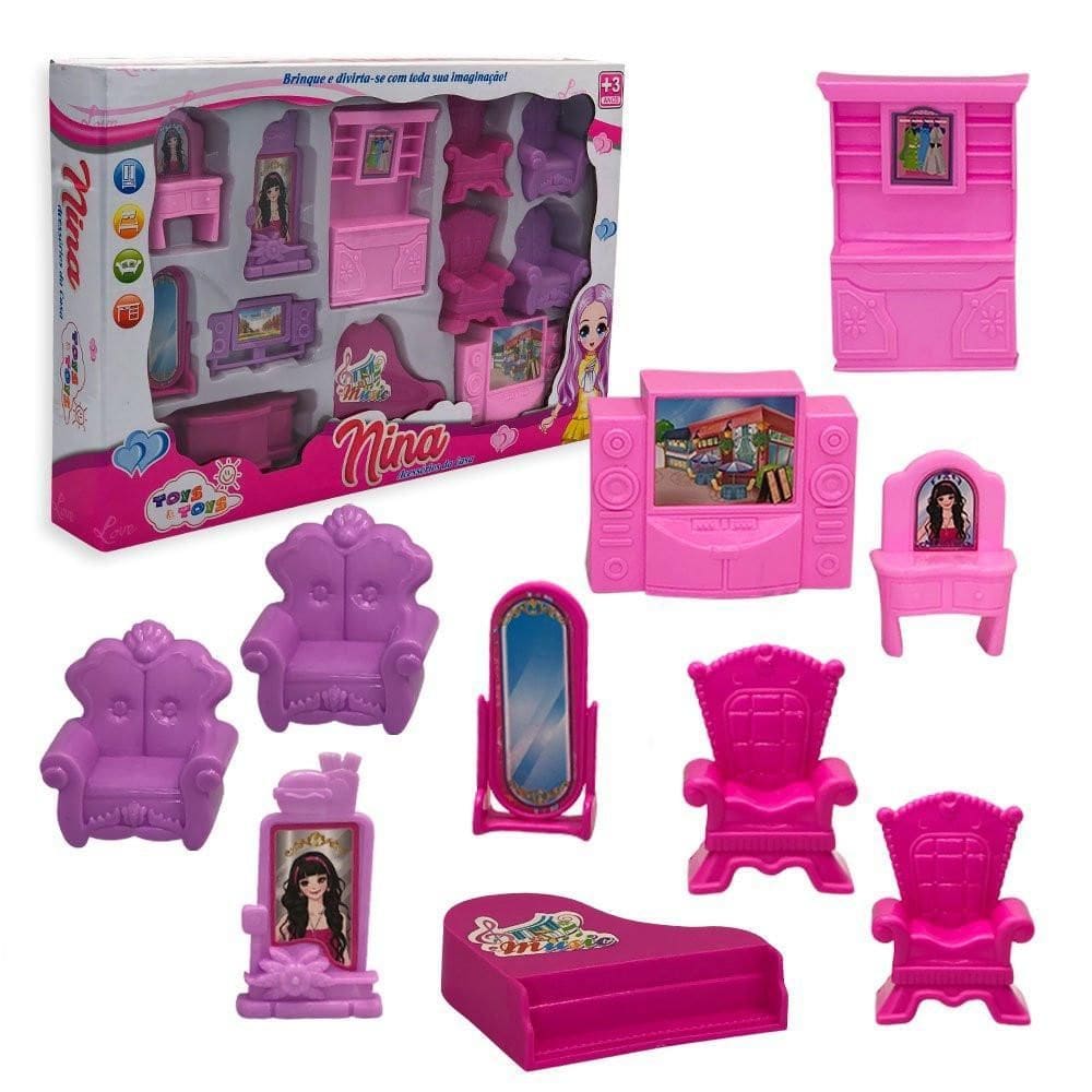 Kit Acessórios Infantil Para Casa De Boneca Com 12 Unidades