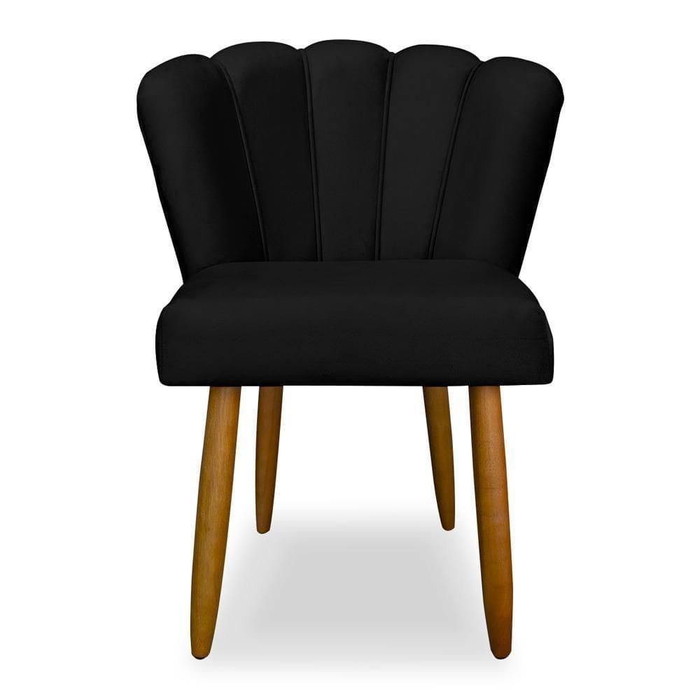 Cadeira Para Mesa De Jantar Flor Moderna Balaqui Decor Preto