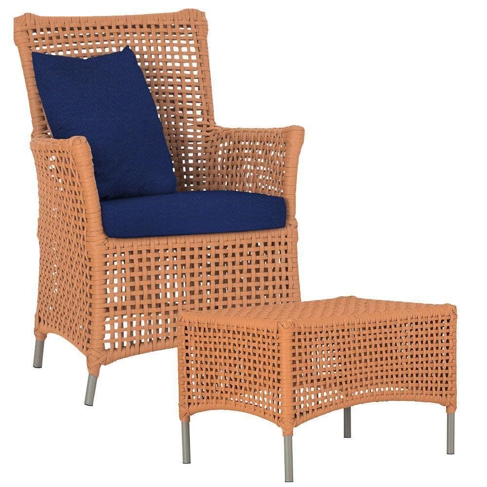 Poltrona E Mesa Igapó Em Alumínio Fendi Corda Náutica E10 Terra Cota