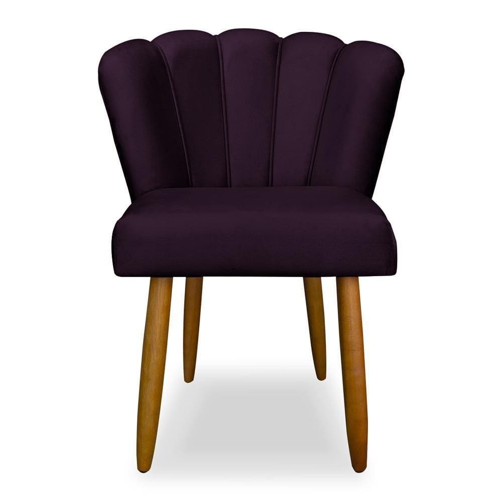 Cadeira Para Mesa De Jantar Flor Moderna Balaqui Decor Roxo