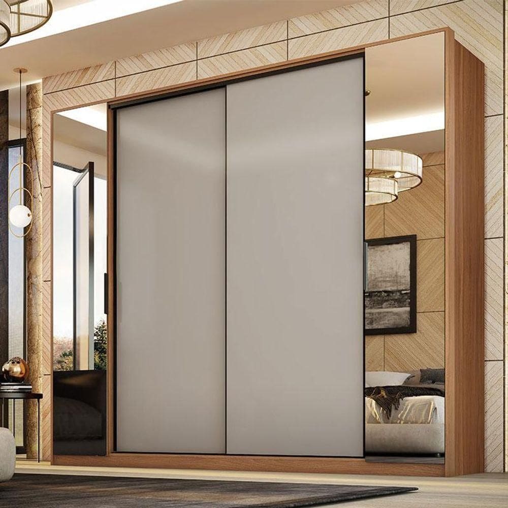 Guarda Roupa Casal Ambiente Laredo Amêndola Touch Nude - Demartez