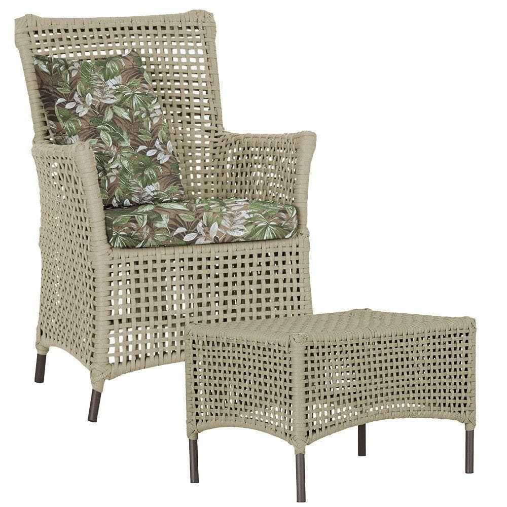 Poltrona E Mesa Igapó Em Alumínio Marrom Corda Náutica E2 Rami