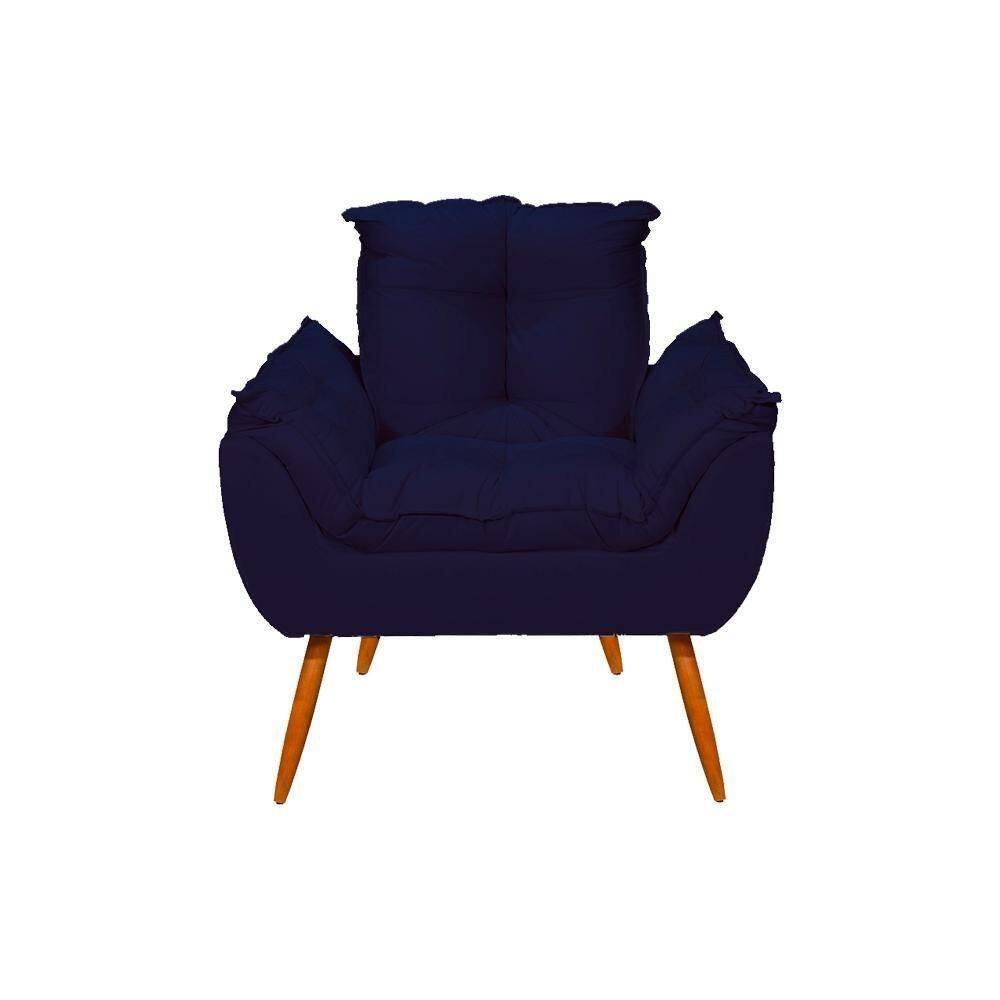 Poltrona Opala Cadeira Decorativa Balaqui Decor Azul-marinho
