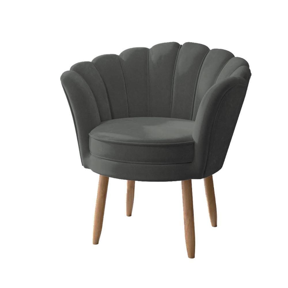 Poltronas Flor Quarto Recepção Salao Sala Balaqui Decor Cinza