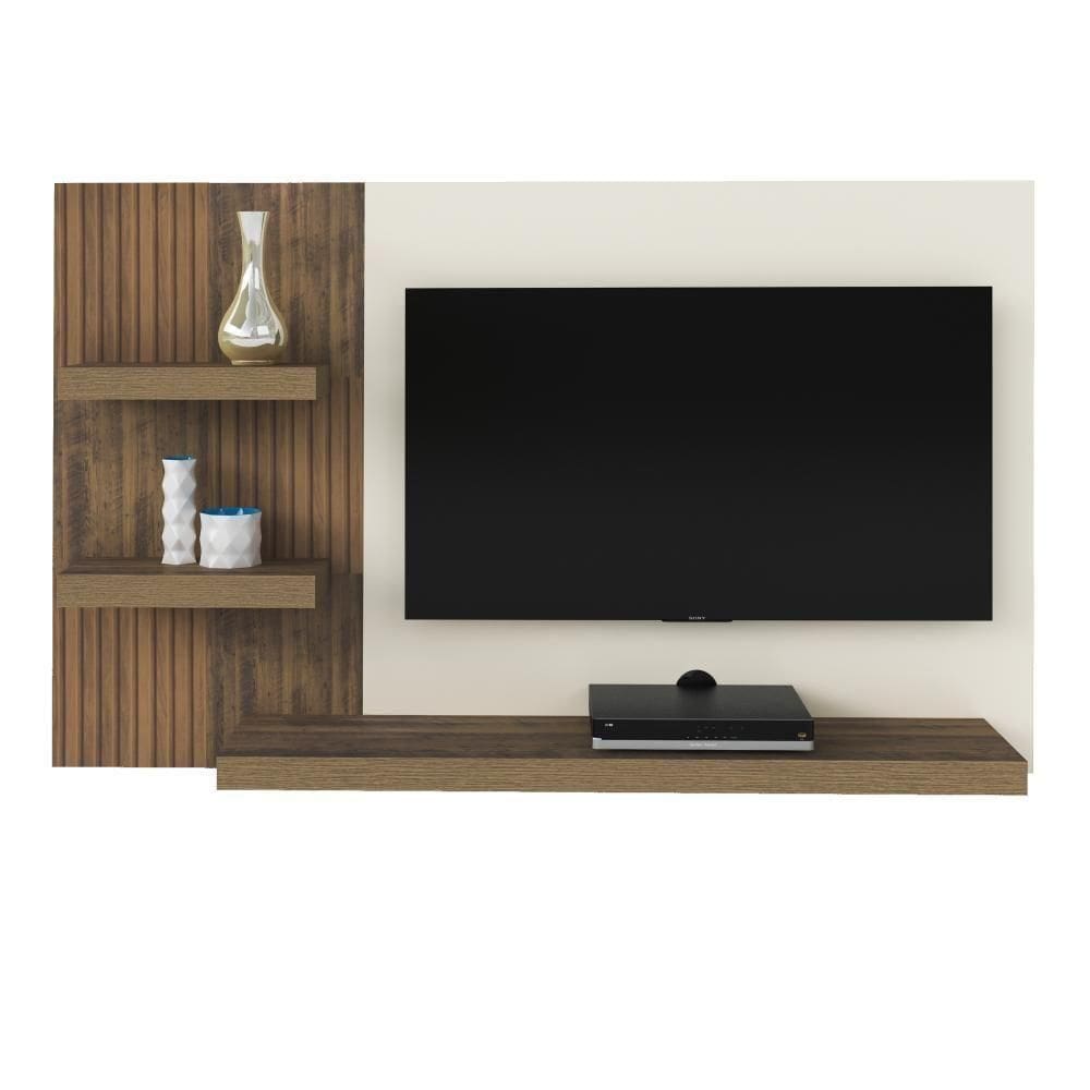 Painel Para Tv Até 50\" Chess Pinho Ripado/off White Artely Pinho/off White