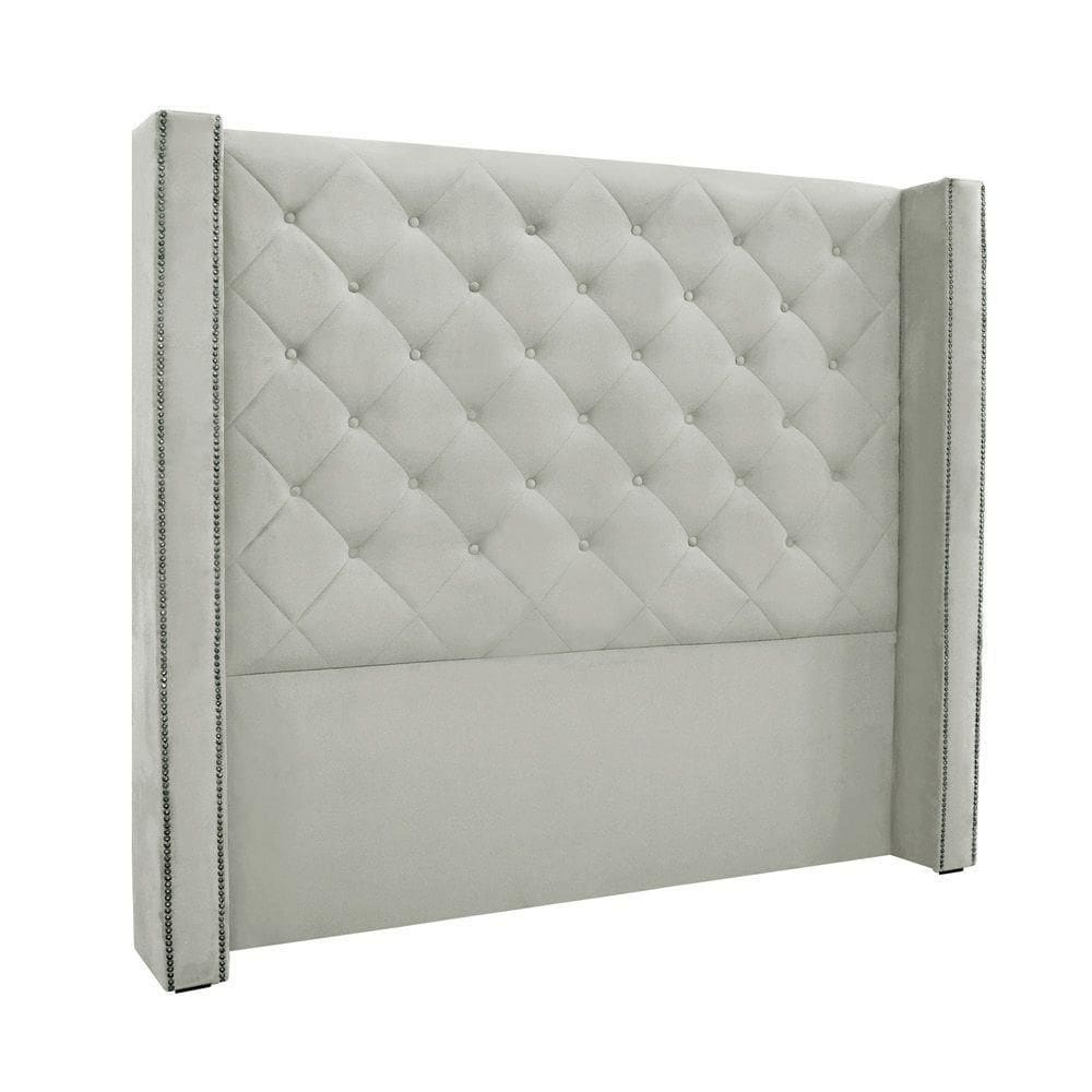 Cabeceira Cama Box Solteiro 90cm e Recamier Vicenza Veludo S04 Cor Prata