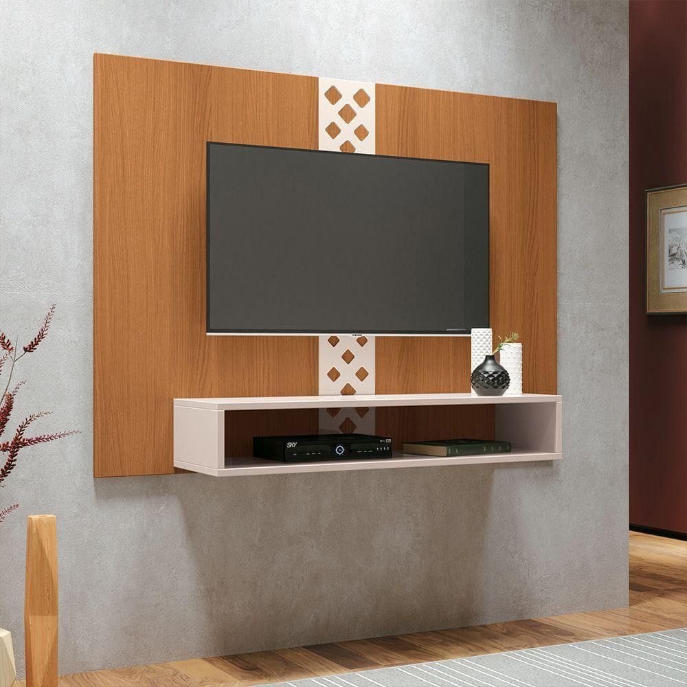 Painel Suspenso Decorativo Oblik Tv Até 47 Pol Cinamomo-off White G26 - Gran Belo