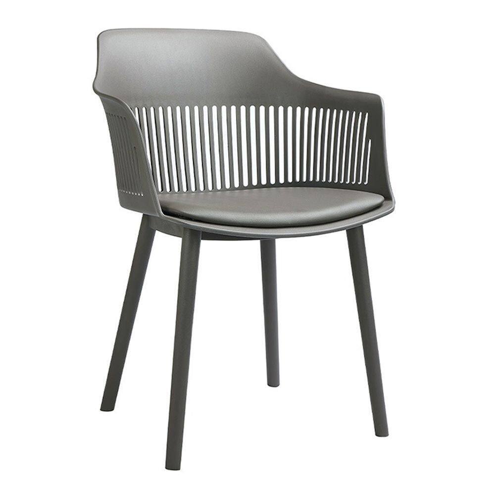 Cadeira Decorativa Prescott Sala De Jantar Pp/pu Cinza G56 - Gran Belo