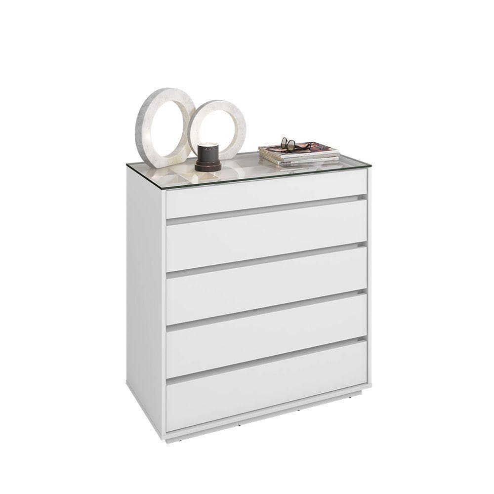 Cômoda Organizadora Ellie 5 Gavetas - D`rossi Cor Branco
