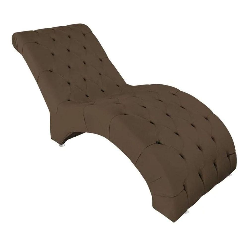 Recamier Divã Espreguiçadeira Sala Cliníca Rafaela Suede Cor:marrom