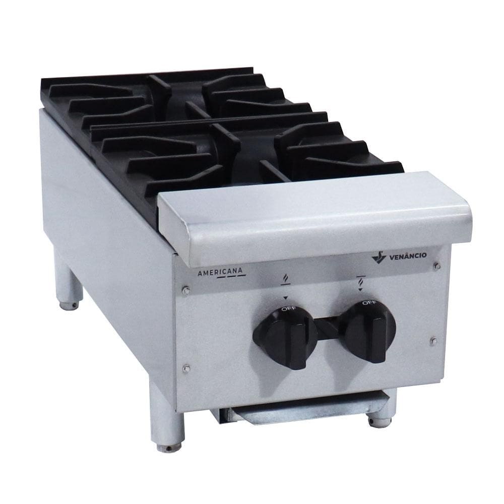 Fogão a Gás Industrial Baixa Pressão Americano 2 Bocas de Mesa Fa2m - Venâncio