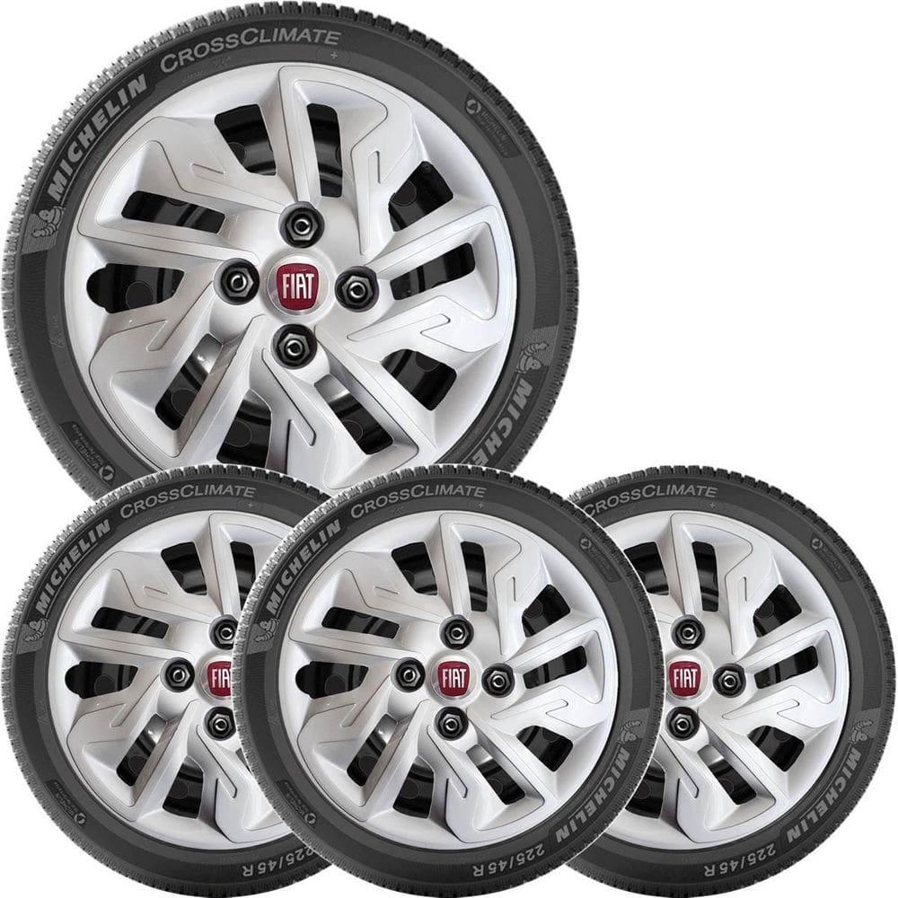 4X Calota Fiat Argo Uno Palio Aro 14 Emblema 292Cb