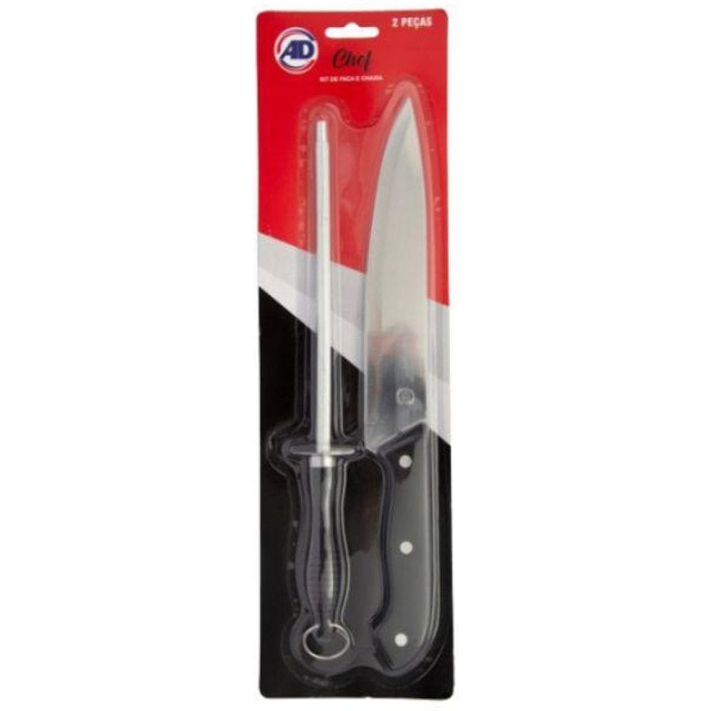 Kit De Faca E Chaira 2 Peças - Ad