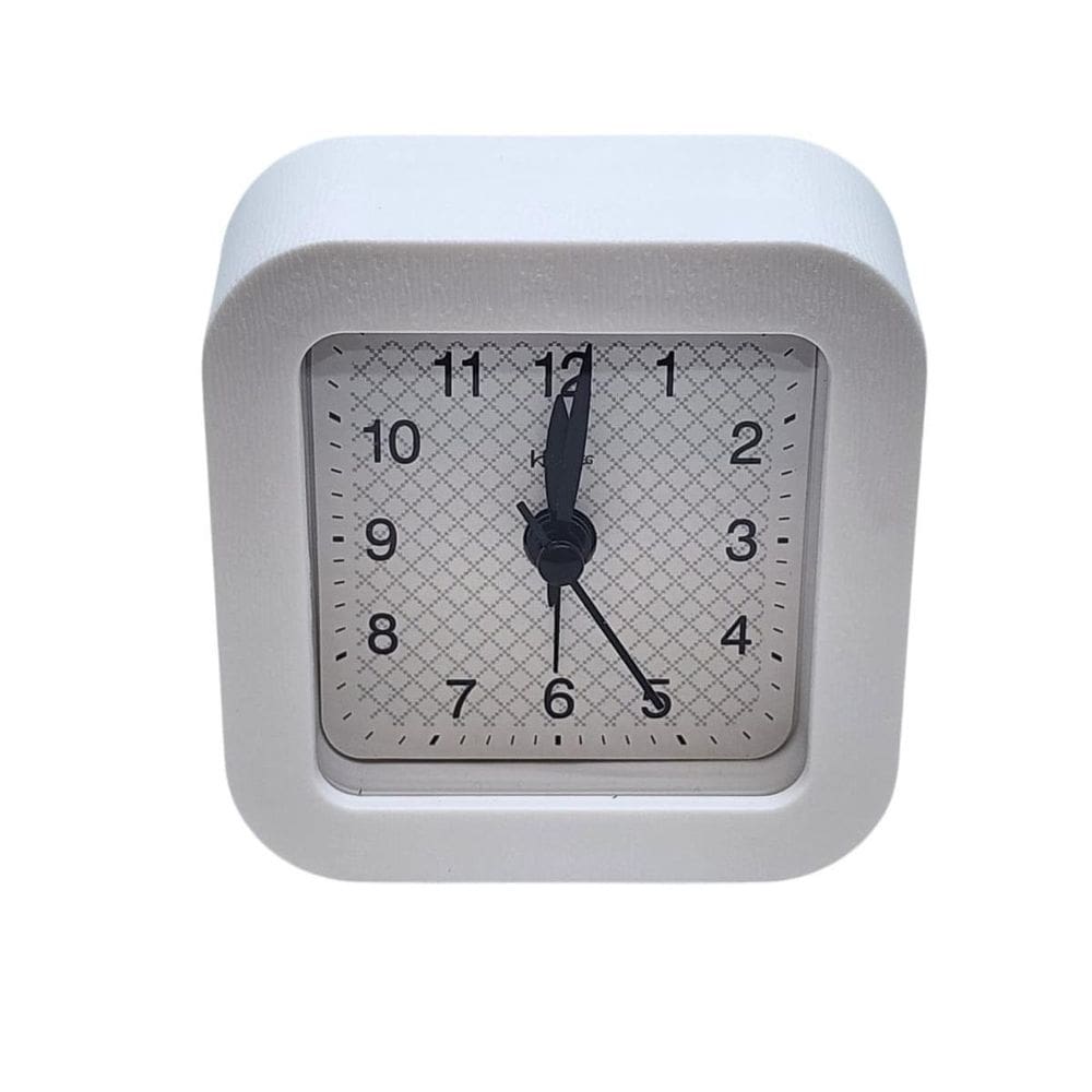 Relógio Despertador Silencioso Luz Herweg 2655-021 Branco