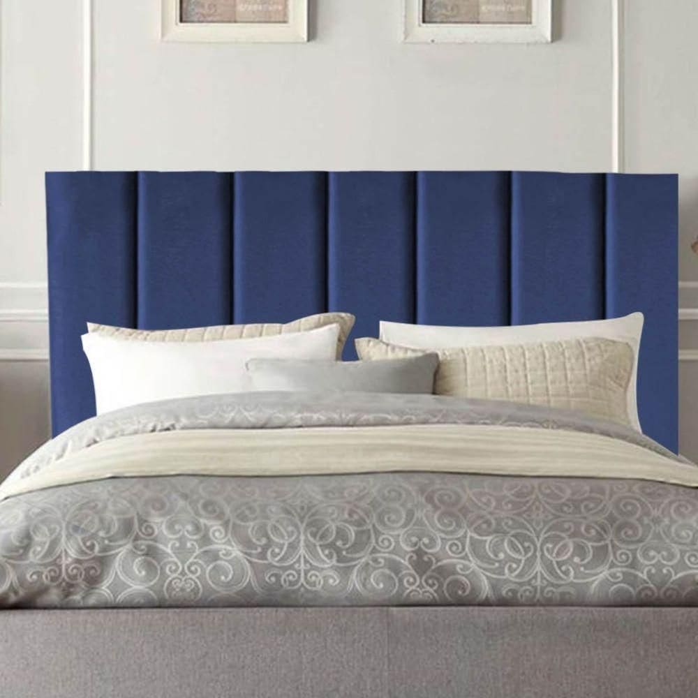 Cabeceira Estofada De Cama Casal Box 140 Cm Sara Suede E Frame azul Marinho