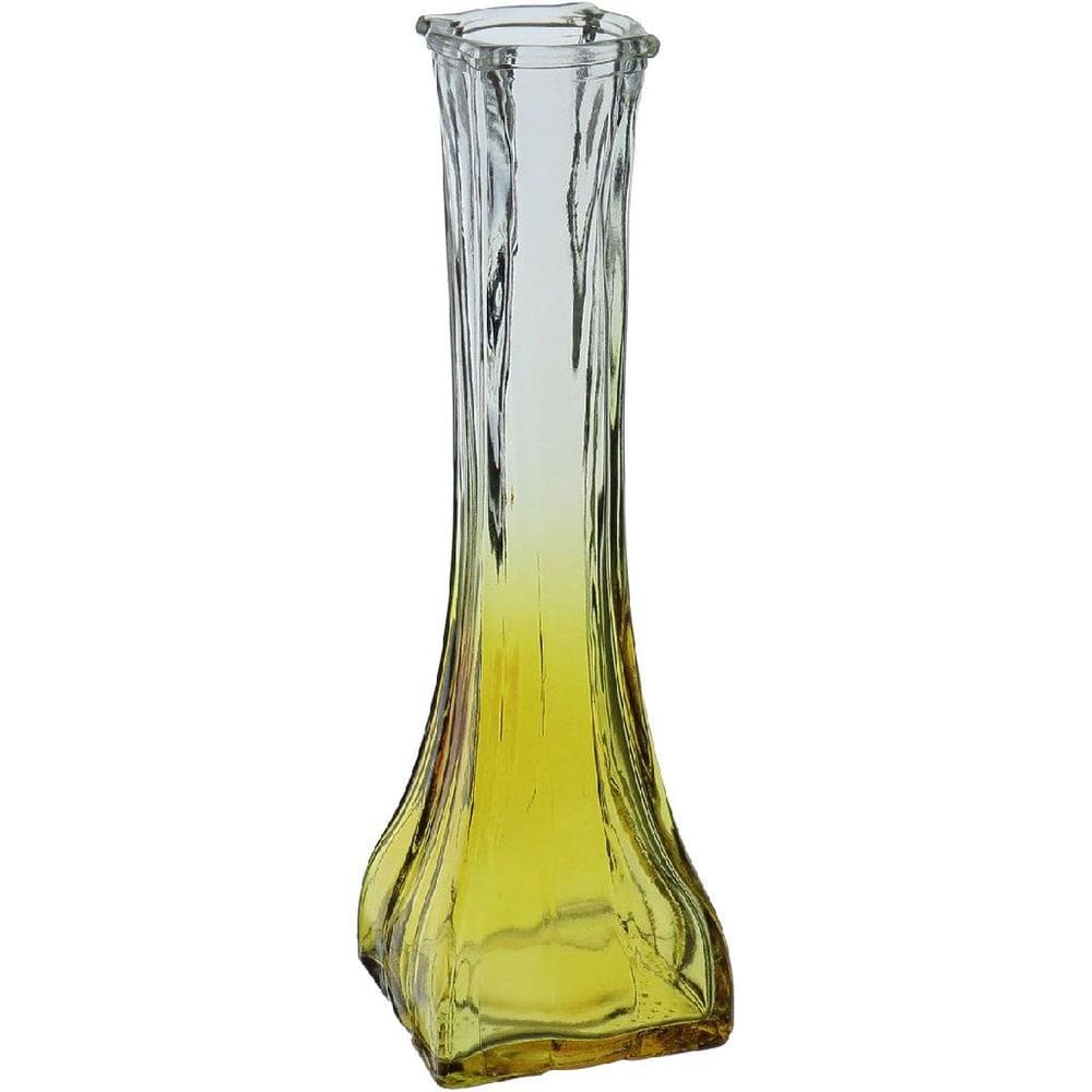 VASO DECORATIVO ENFEITE CASA FLOREIRO HOME&CO VIDRO 20x6x6cm AMARELO