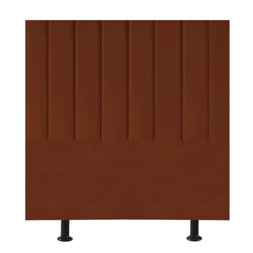 Cabeceira Estofada De Cama Casal Box 140 Cm Sara Veludo E Frame terracota