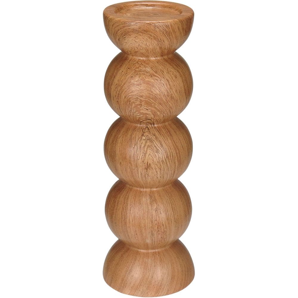 CASTIÇAL DECORATIVO PORTA VELA SUPORTE HOME&CO CERÂMICA 25x8x8cm ESTILO MADEIRA