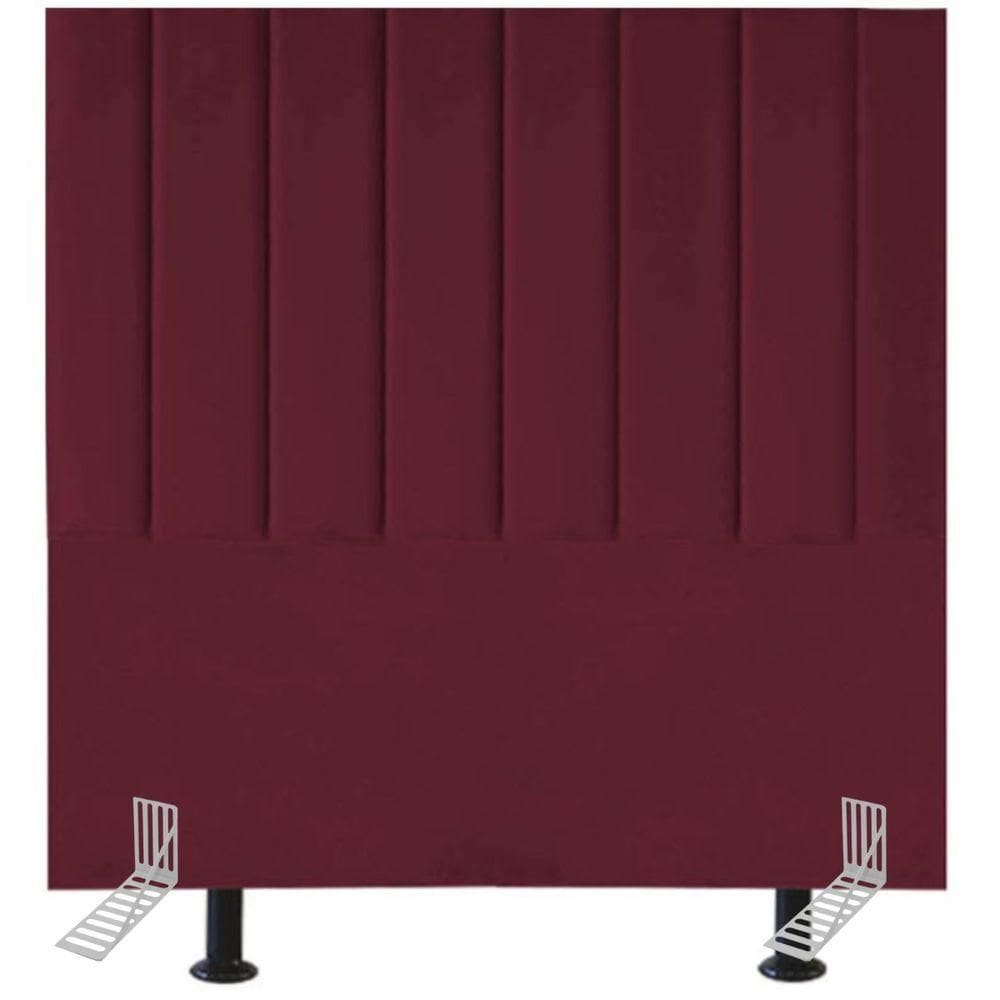 Cabeceira Estofada De Cama Casal Box 140 Cm Sara Suede E Frame bordô