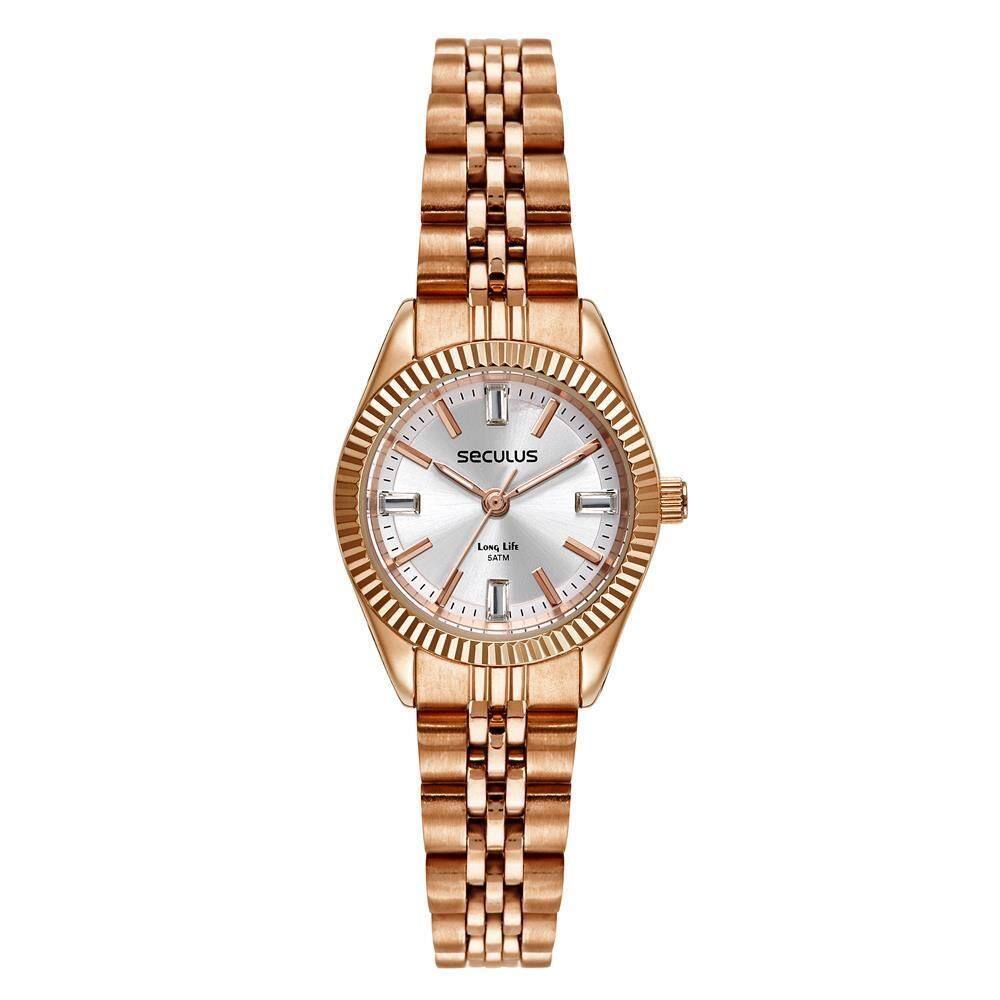 Relógio Seculus Feminino Ref: 77255Lpsvra2 Clássico Aço Rosé