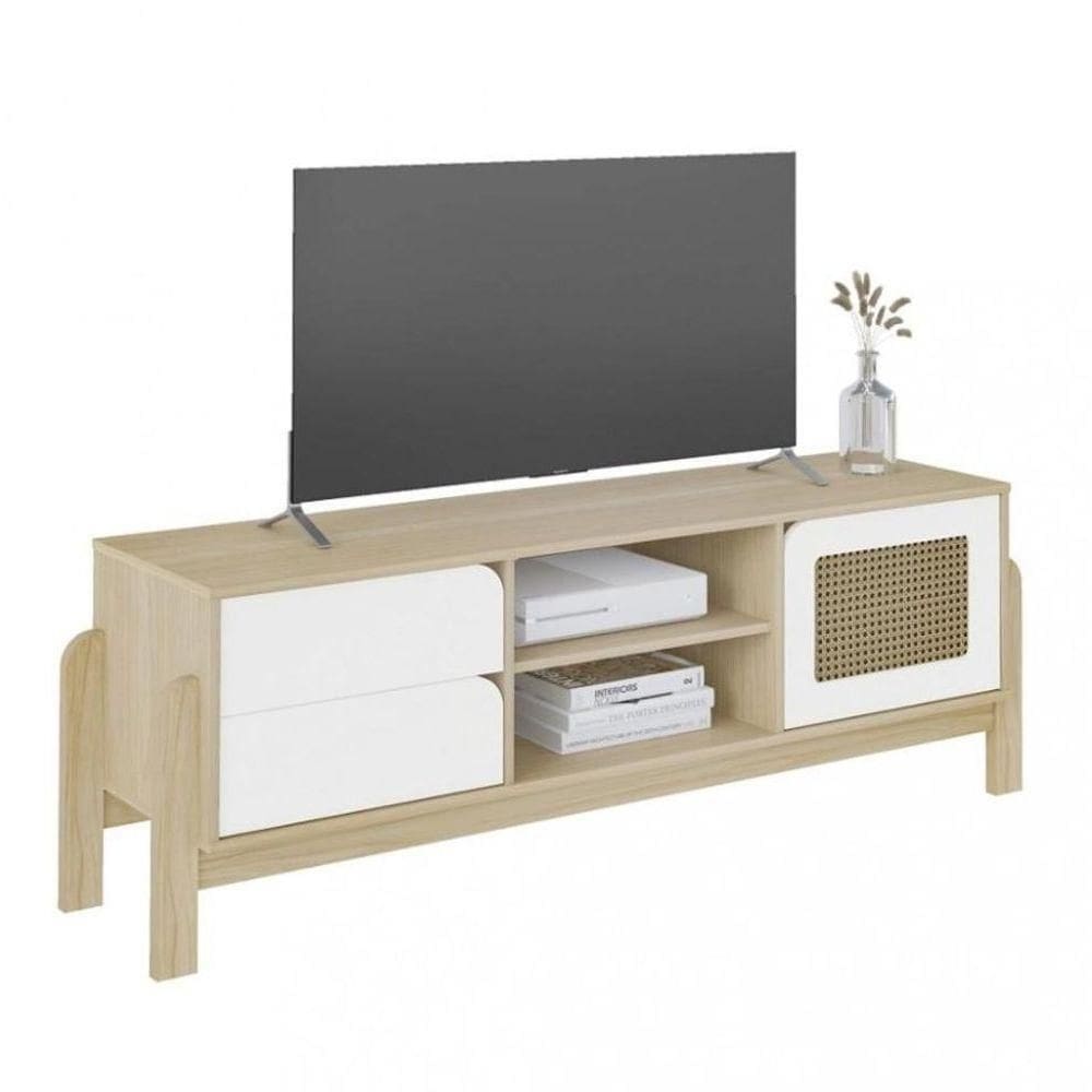 Rack Para Tv Até 60\" Nature Naturale/branco Artely Naturale/branco
