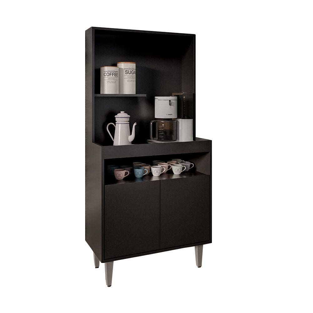 Armário 2p Cantinho Do Café Rilary Para Cozinha M12 - D`rossi Cor Preto