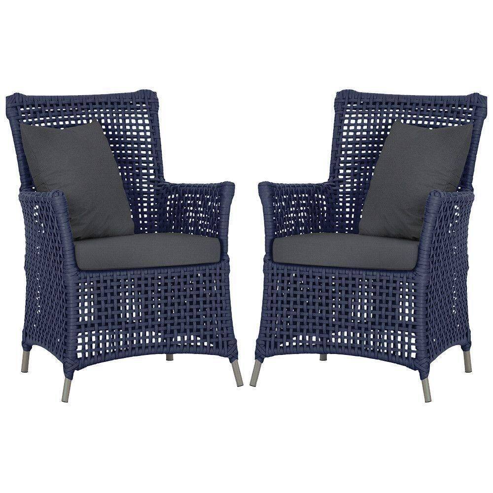 Poltronas Igapó Alumínio Micro Pintura Fendi Corda Náutica E Azul