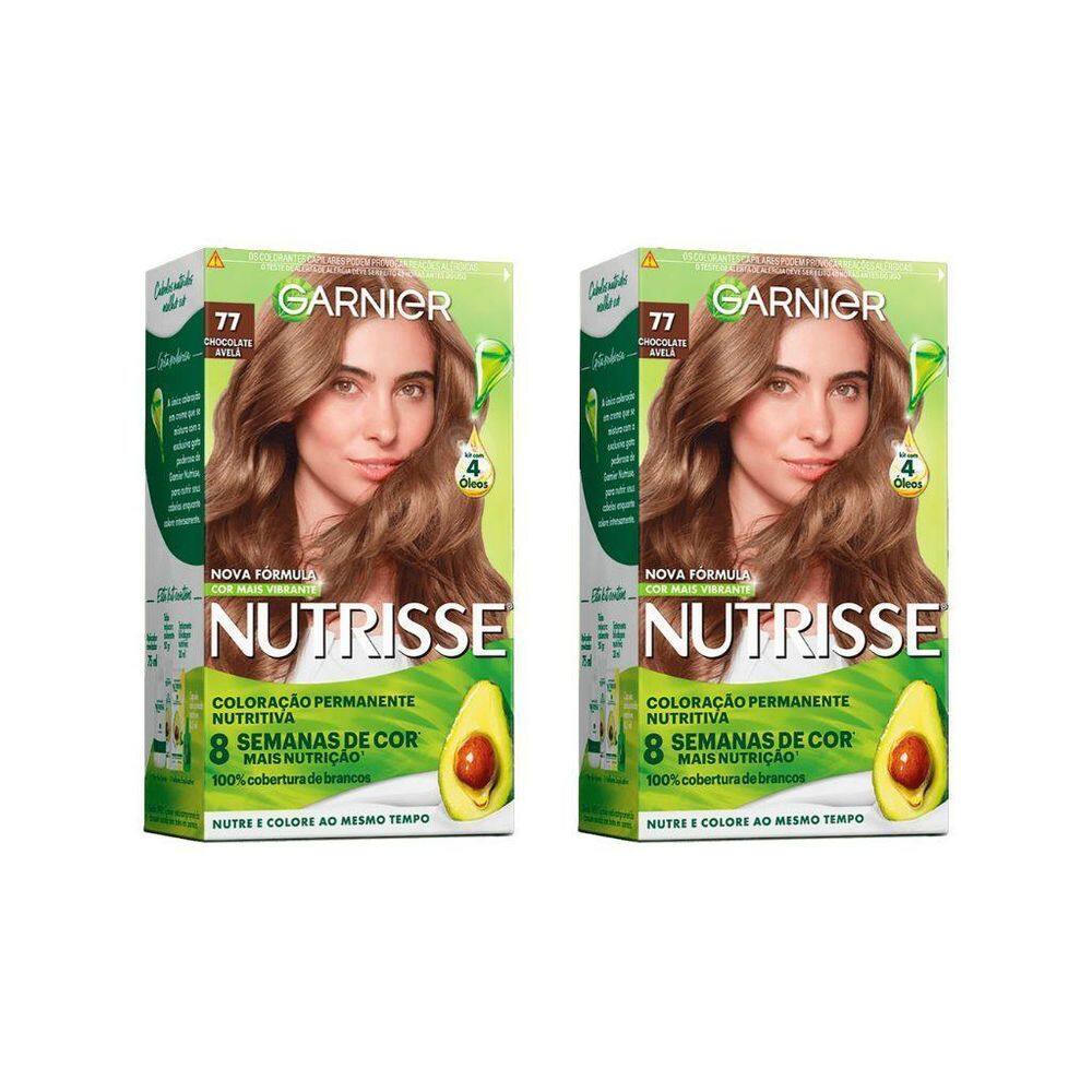 Coloraçao Nutrisse 77 Louro M Marrom Dour/Choc Avela-Kit 2Un