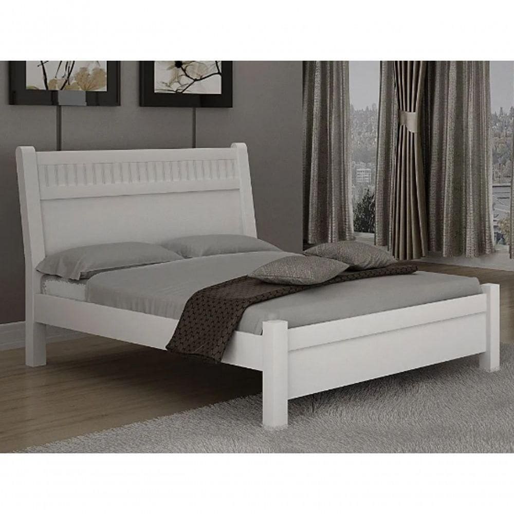 Cama Casal 185 100% Mdf Neve - Móveis Valverde