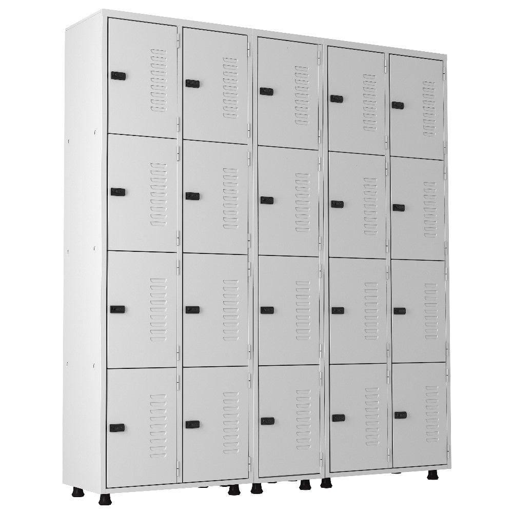 Armário  Aço 20 Portas Academia Guarda Volume Trinco Cinza