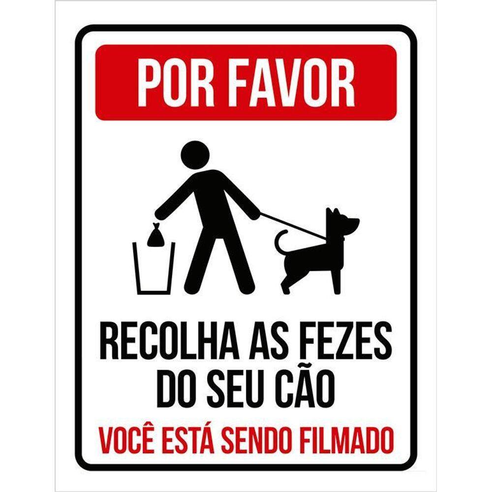 Placa Por Favor Recolha Fezes Do Seu Cão - Filmado 36X46