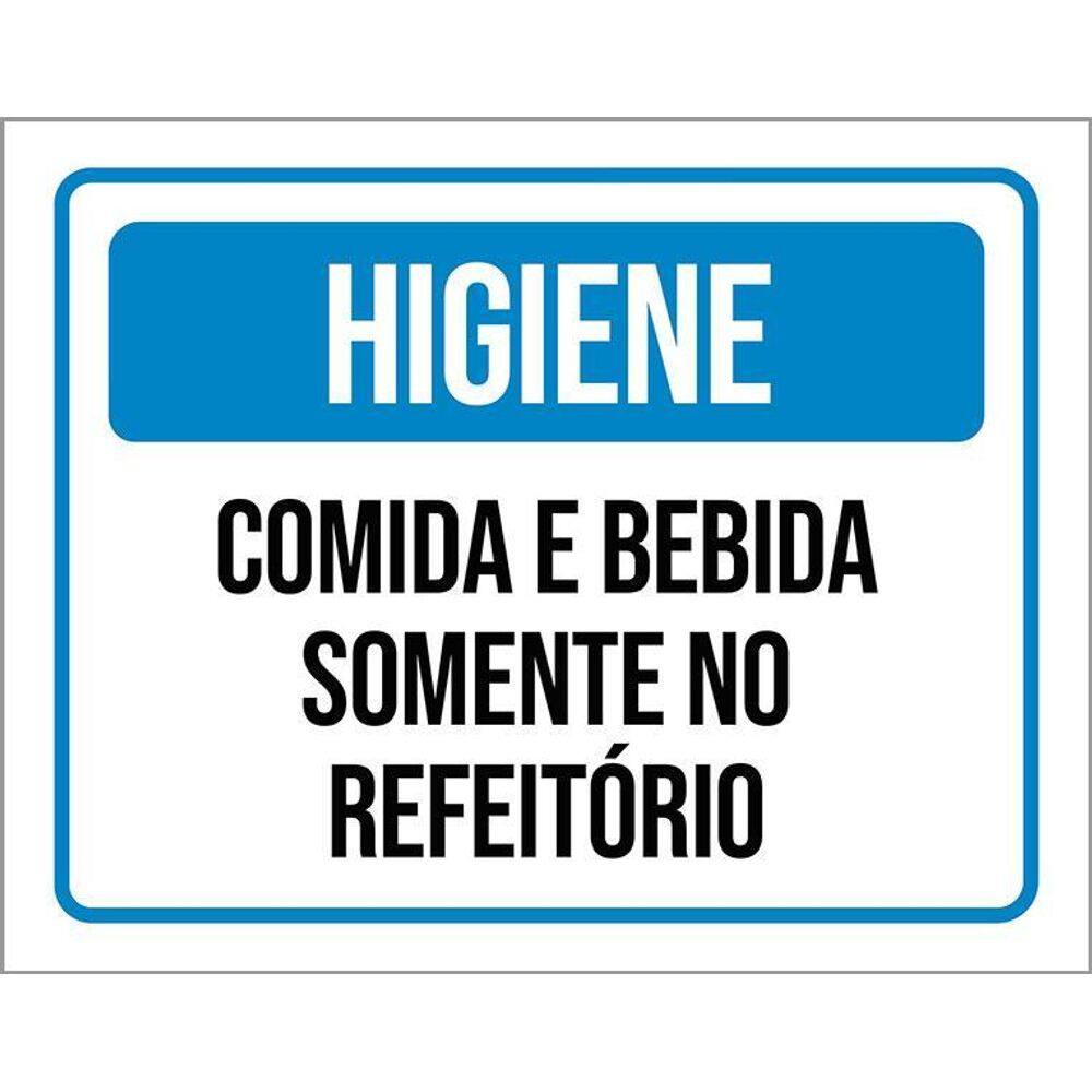 Kit 3 Placas Higiene Comida Bebida Somente Refeitório
