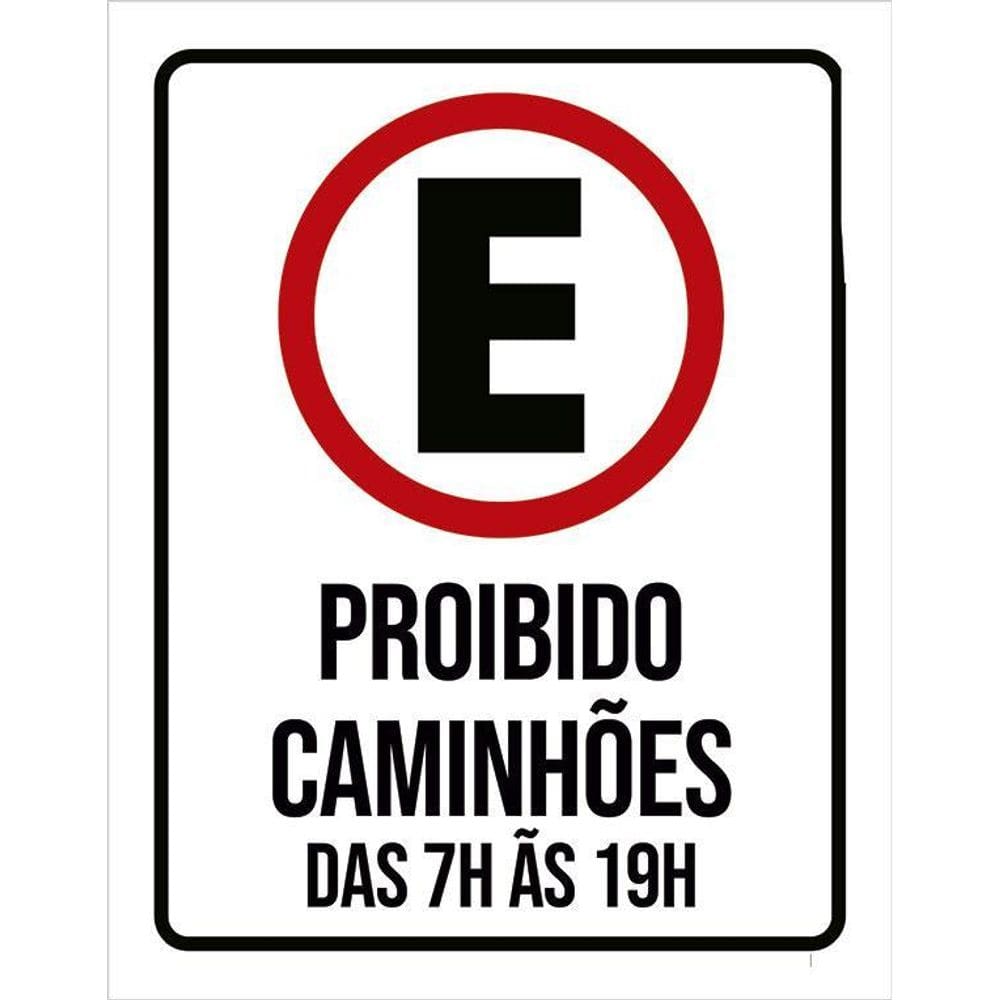 Kit 3 Placas Sinalização Estacionamento Proibido Caminhões