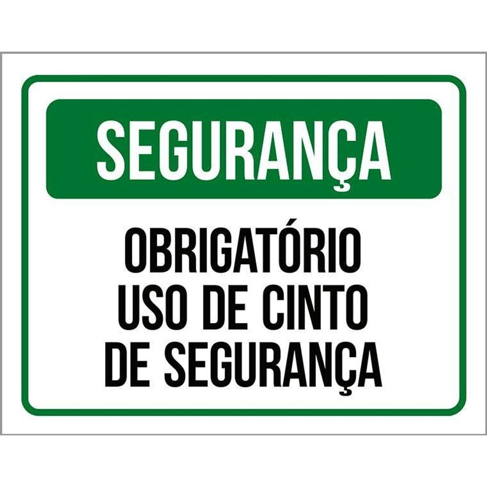 Placa - Obrigatório Uso De Cinto De Segurança  36X46