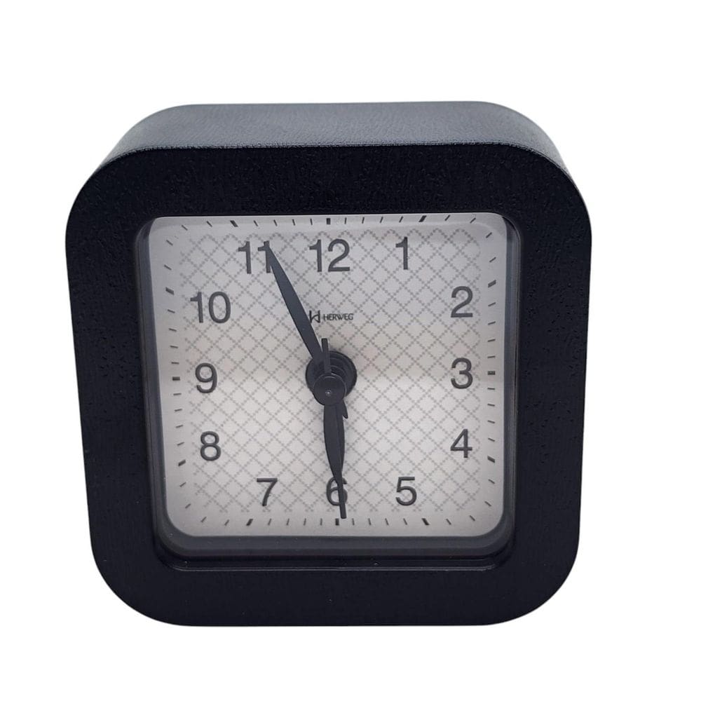 Relógio Despertador Silencioso Luz Herweg 2655-034 Preto