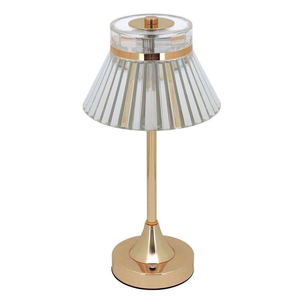 LUMINÁRIA DECORATIVA LED MESA USB METAL 33x15x15cm DOURADO