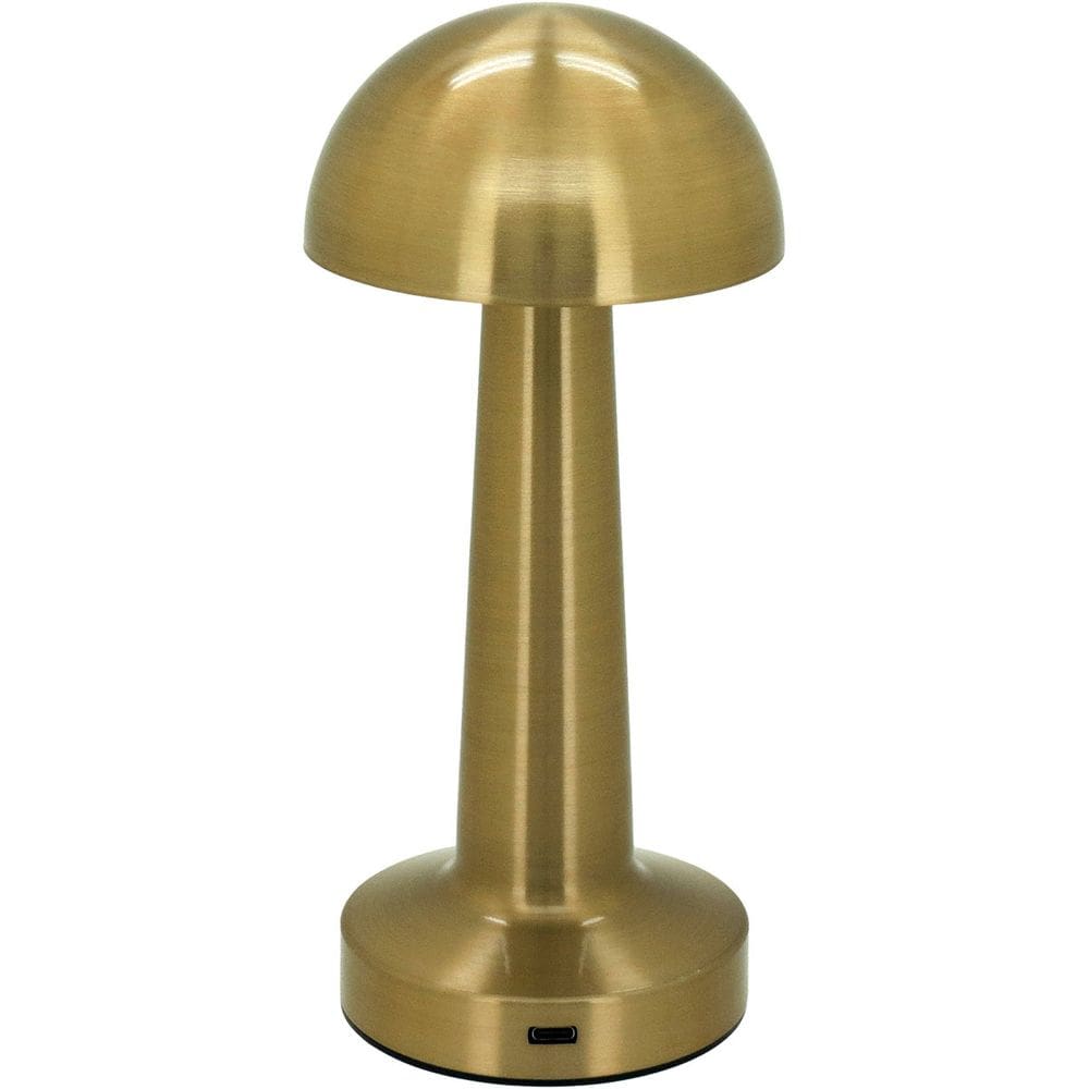 LUMINÁRIA ABAJUR LED MESA USB METAL 21x9x9cm DOURADO