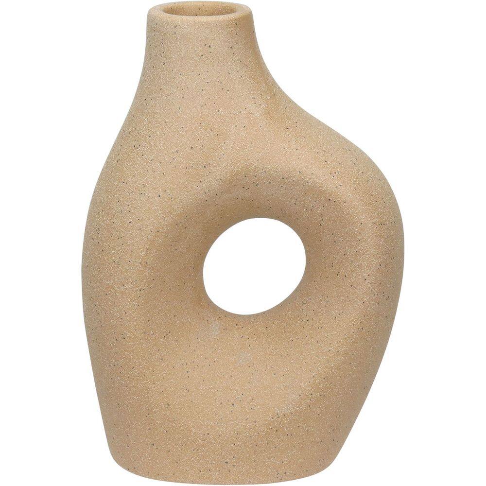 CASTIÇAL DECORATIVO PORTA VELA SUPORTE HOME&CO CERÂMICA 19x13x7cm BEGE