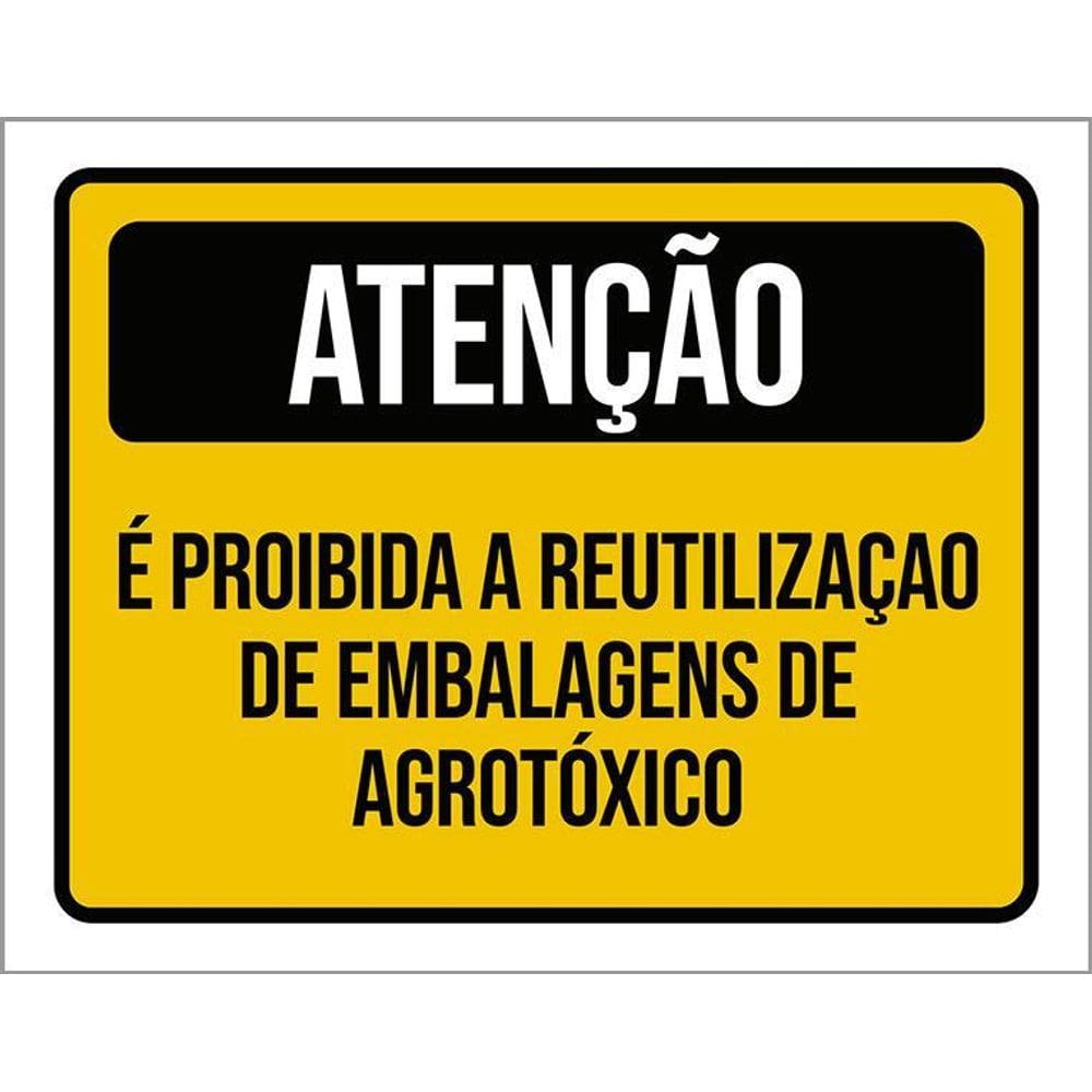 Kit 3 Placas Atenção Proibida Reutilização Embalagem