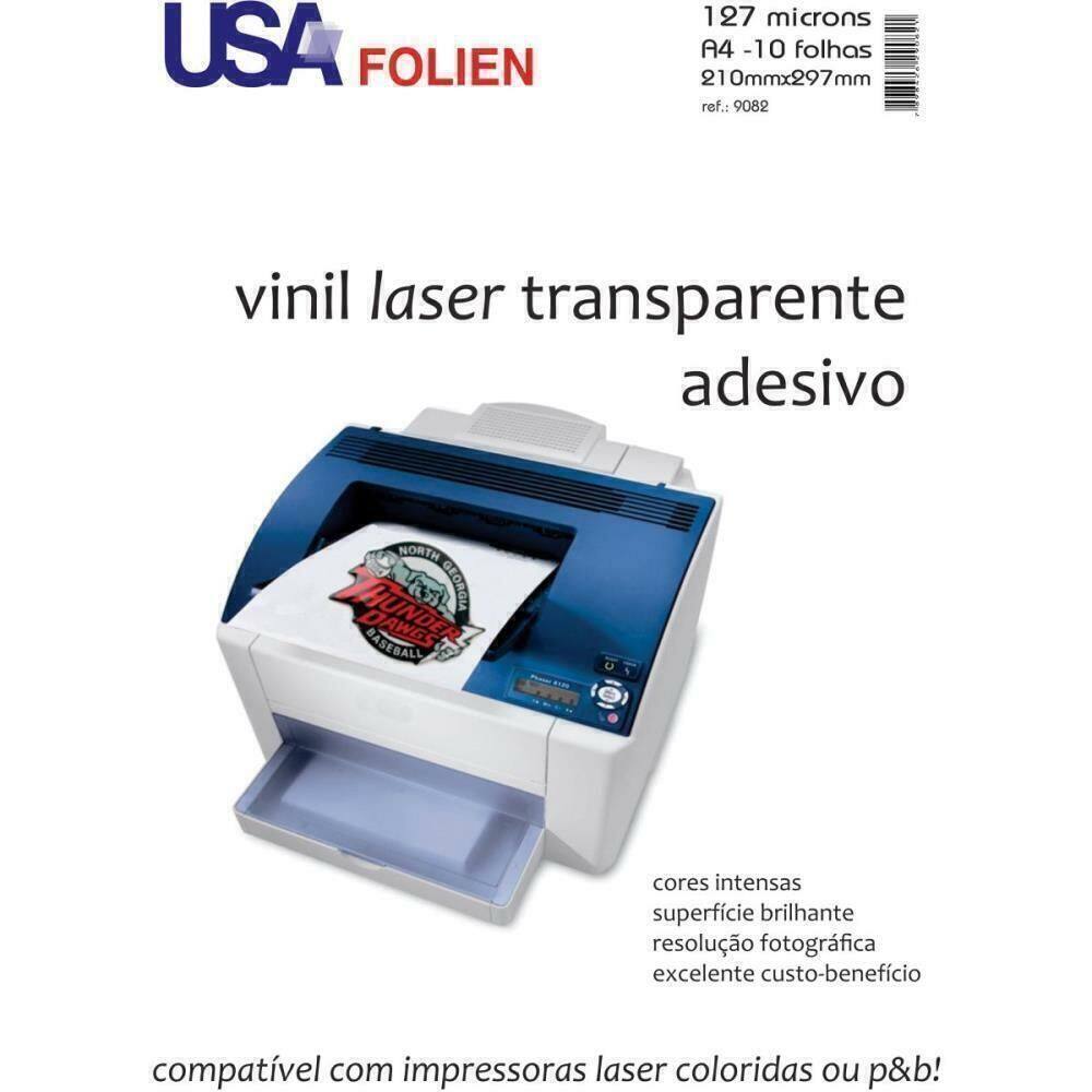 Vinil Laser Adesivo A4 Transparente 10 Fls - Usa Folien
