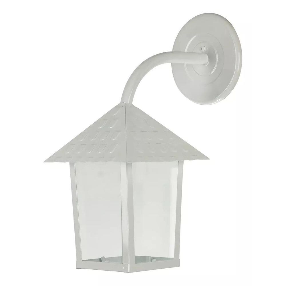 Arandela Colonial Quadrada Branco Lente Pp Blumenau