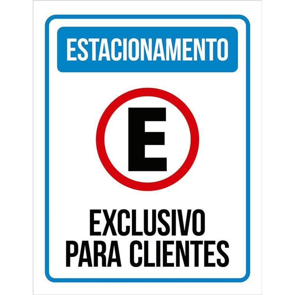 Placa Estacionamento Exclusivo Para Clientes 36X46