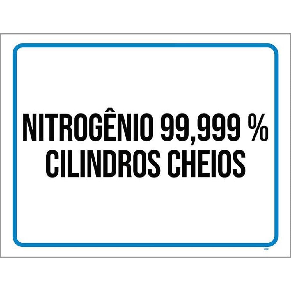 Placa Sinalização - Nitrogênio Cilindros Cheios 36X46