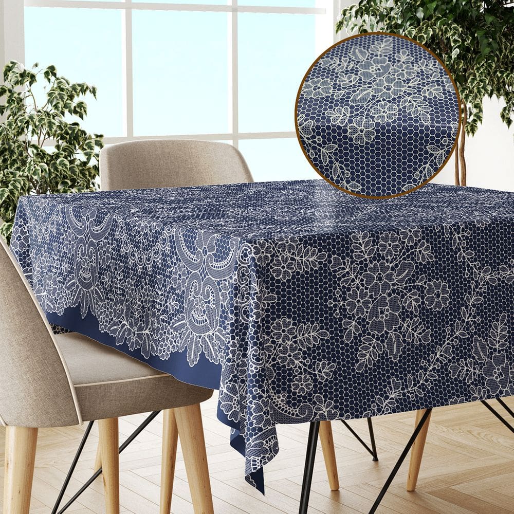 Toalha Mesa Plástica Térmica RENDA CAZ 6 E 8 Lugares 2,20