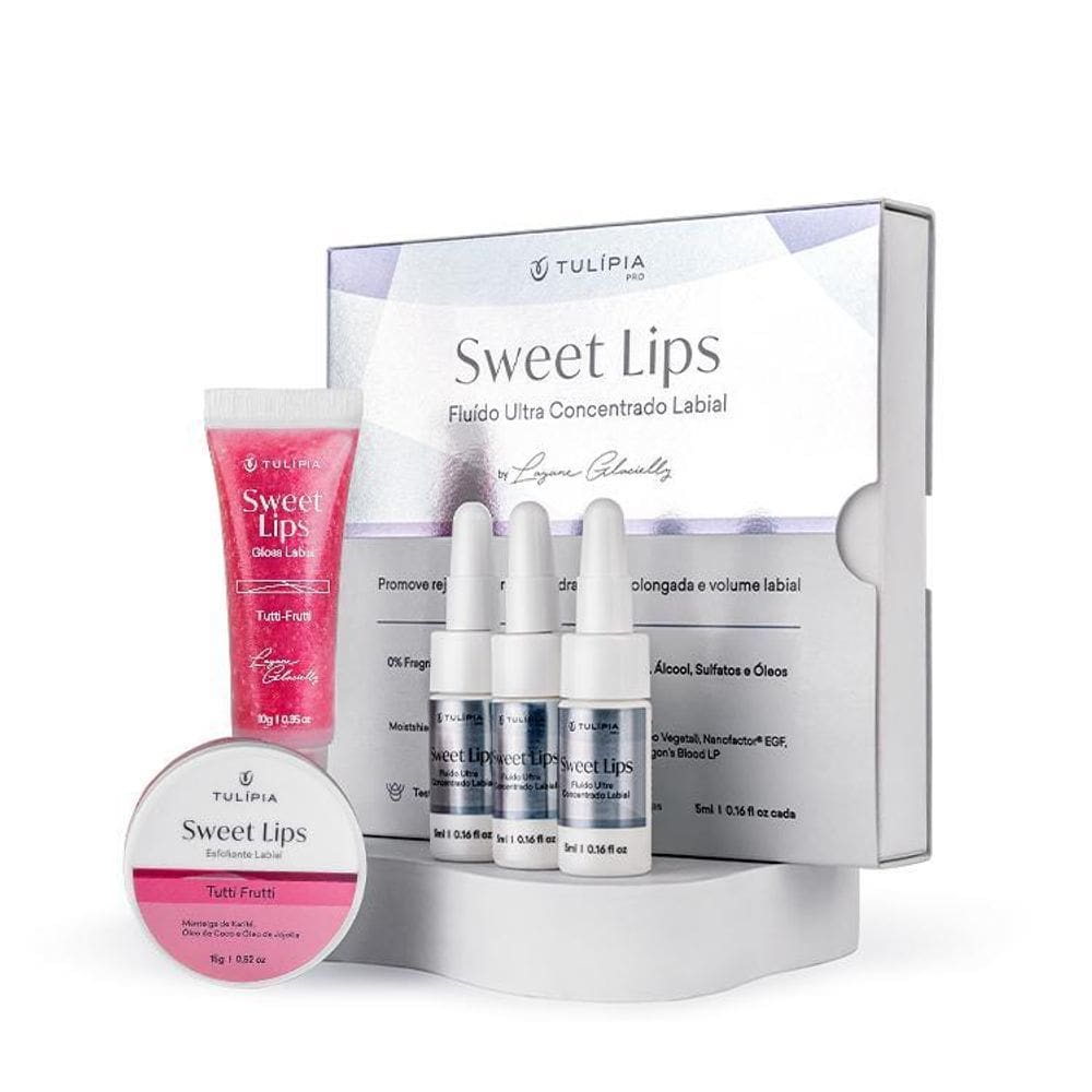 Kit Sweet Lips Tutti Frutti - Gloss, Esfoliante E Fluido